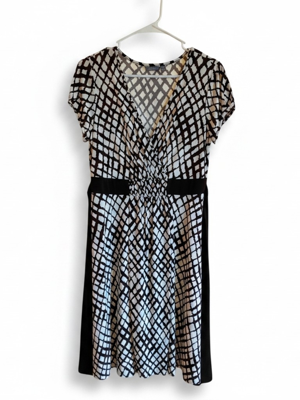 Apt. 9 Brown and White Geometric Midi Dress